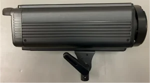 A photo of the Telelumen Octa Vio-44 programmable LED luminaire. A portable and directionally focused LED luminaire with 8 LED channels able to synthesize full spectrum natural daylight including D50, and D65 CIE standard illuminants.