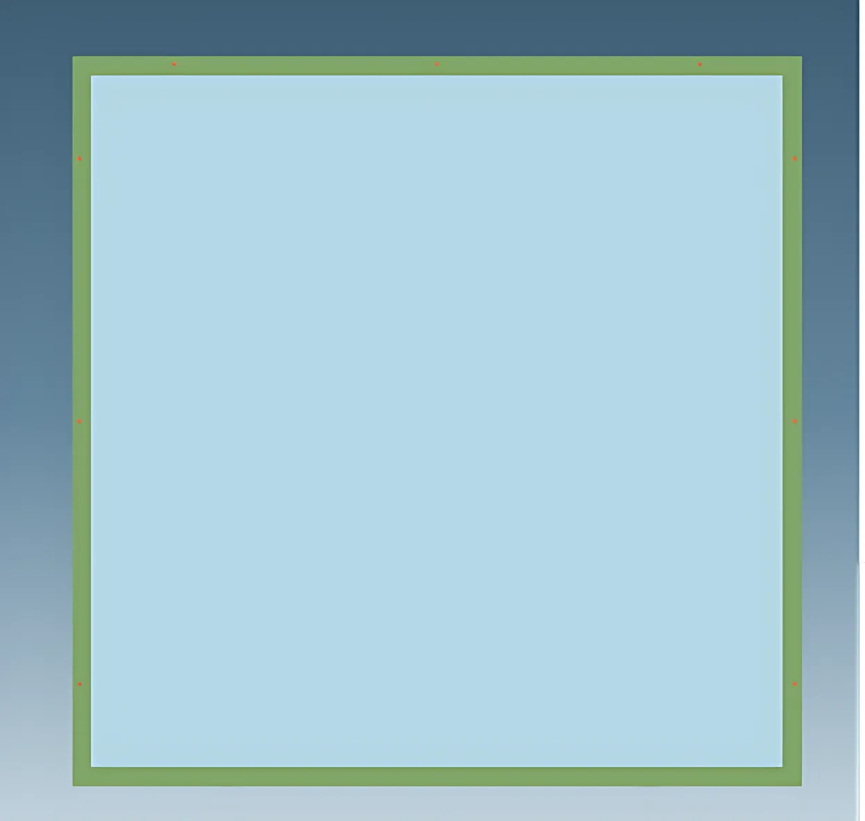 A square with green border on top of it.
