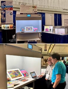 Telelumen displays with GTI a programmable LED viewing booth for critical color evaluation which has 24 color channels.